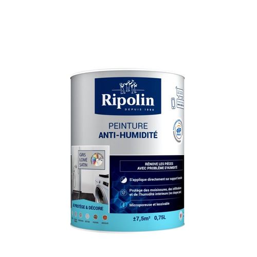 Peinture Antihumidité RIPOLIN 0,75L Gris Lomé Satin