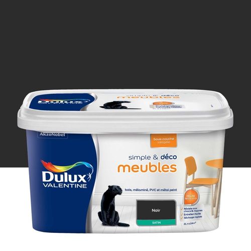 Peinture De Rénovation DULUX VALENTINE Simple & Déco Meubles Satin Noir 2L