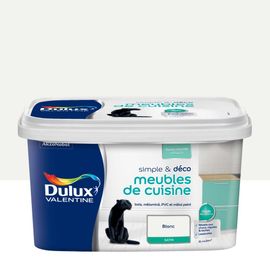 Peinture De Rénovation DULUX VALENTINE Simple & Déco Meubles De Cuisine Satin Blanc 2L