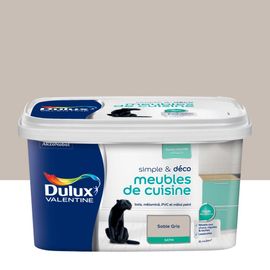Peinture De Rénovation DULUX VALENTINE Simple & Déco Meubles De Cuisine Satin Sable Gris 2L
