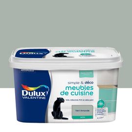 Peinture De Rénovation DULUX VALENTINE Simple & Déco Meubles De Cuisine Satin Vert Amande 2L