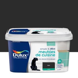Peinture De Rénovation DULUX VALENTINE Simple & Déco Meubles De Cuisine Satin Noir 2L