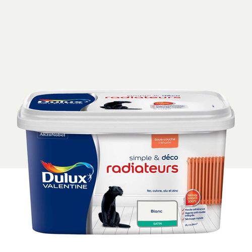 Peinture De Rénovation DULUX VALENTINE Simple & Déco Radiateurs Satin Blanc 2L