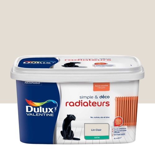 Peinture De Rénovation DULUX VALENTINE Simple & Déco Radiateurs Satin Lin Clair 2L