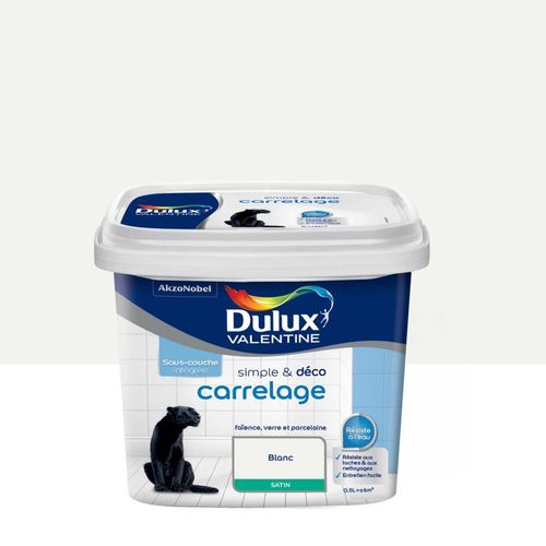 Peinture De Rénovation DULUX VALENTINE Simple & Déco Carrelage Satin Blanc 0,5L