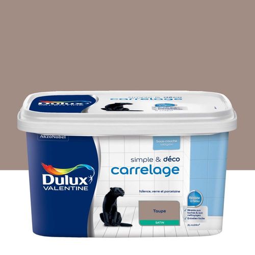 Peinture De Rénovation DULUX VALENTINE Simple & Déco Carrelage Satin Taupe 2L