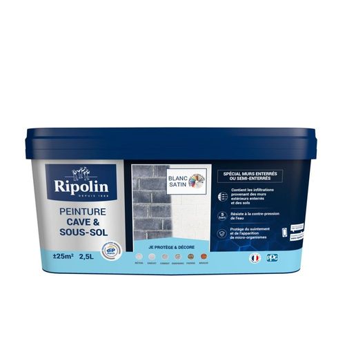 Peinture RIPOLIN Cave & Sous-sol 2,5L Blanc Satin
