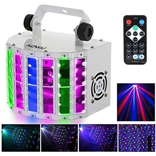 Lyre Led, RGBW disco eclairage soiree,100-240V 7 Canaux, Vocale commande/Contrôle automatique/Réglage de la vitesse/Flash stroboscopique/DMX 512, contrôlé par télécommande(24W)