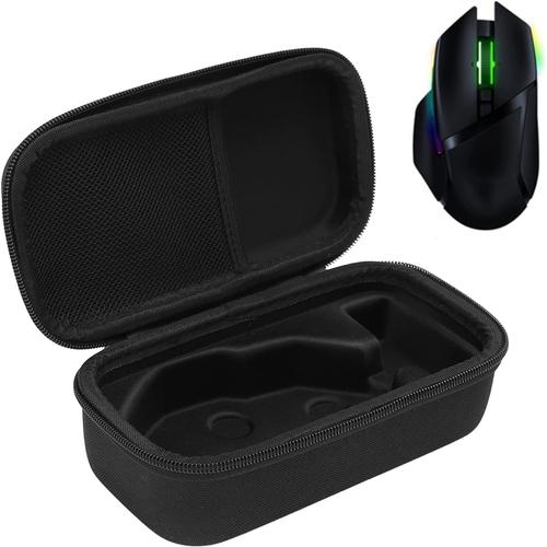 Étui de Souris de Voyage, pour Souris de Jeu sans Fil Razer Basilisk Ultimate, étui de Protection Rigide en EVA étanche et Antichoc, avec Dragonne/Fermeture à Glissière à 360 °/Poche en Filet