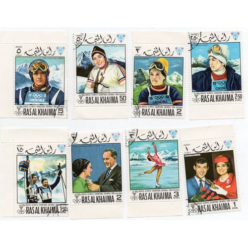 Ras Al Khaïma- Série De 8 Timbres Oblitérés- Jeux Olympiques De Grenoble