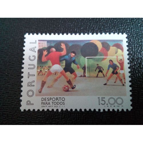Timbre Portugal Yt 1390 Sport Pour Tous Football 1978 ( 10104 )