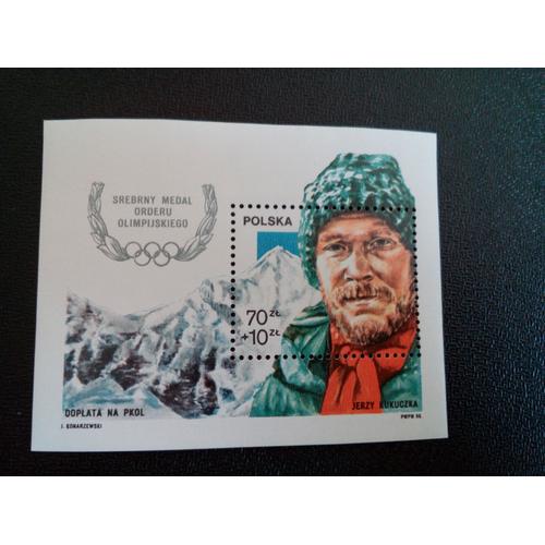 Timbre Pologne Yt Bf 116 Jerzy Kukuczka, Alpiniste 1988 ( 20104 )