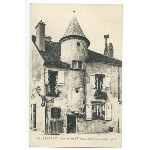 Carte Postale Avallon (Yonne 89200) Maison Du X Vème Siècle, Rue Saint Lazare Avec 1 Timbre Semeuse Au Verso Oblitéré 15/09/1924