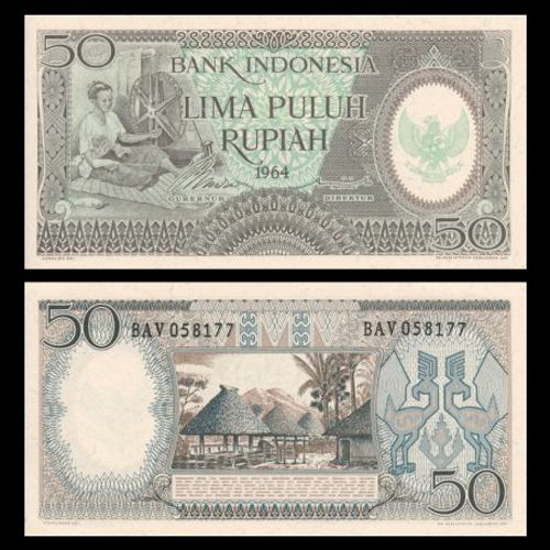 Billet Indonezie 50 Rupiah - 1964