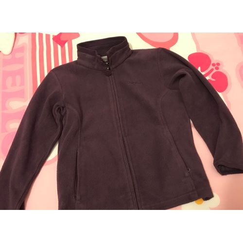 Veste Polaire Fille Couleur Aubergine Manches Longues Décor Dos Patineuse Strass Taille 6 Ans Quechua