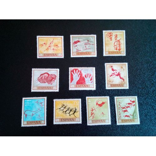 Timbre Espagne Yt 1432 A 1441 Séries: Peintures Rupestres 1967 ( 030104 )