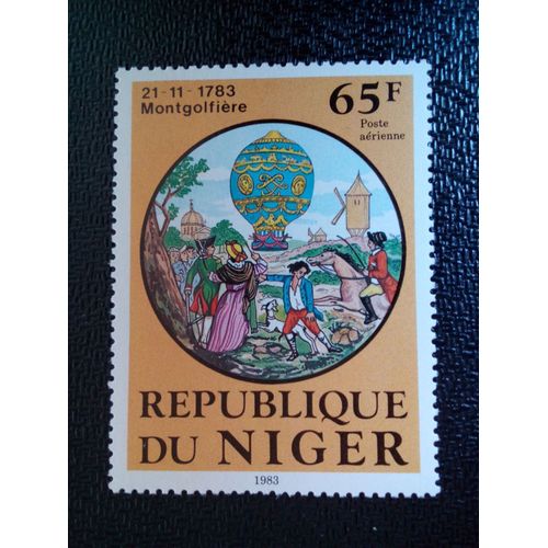 Timbre Niger Yt Pa 307 Ballon Montgolfière 1783 1983 ( 030104 )