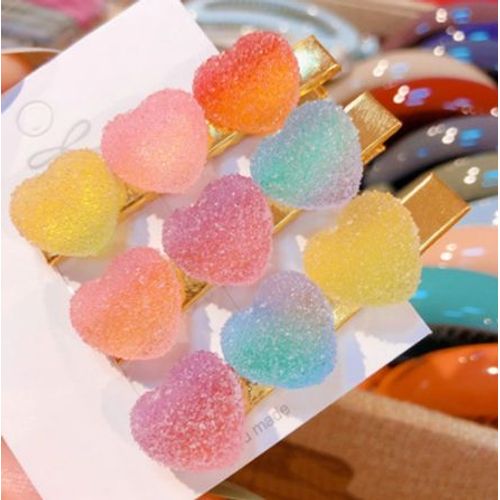 Barrette Enfant Fille Femme Coiffure Cheveux Frange Mèche Clip Extension Bonbons Coeur Acidulé
