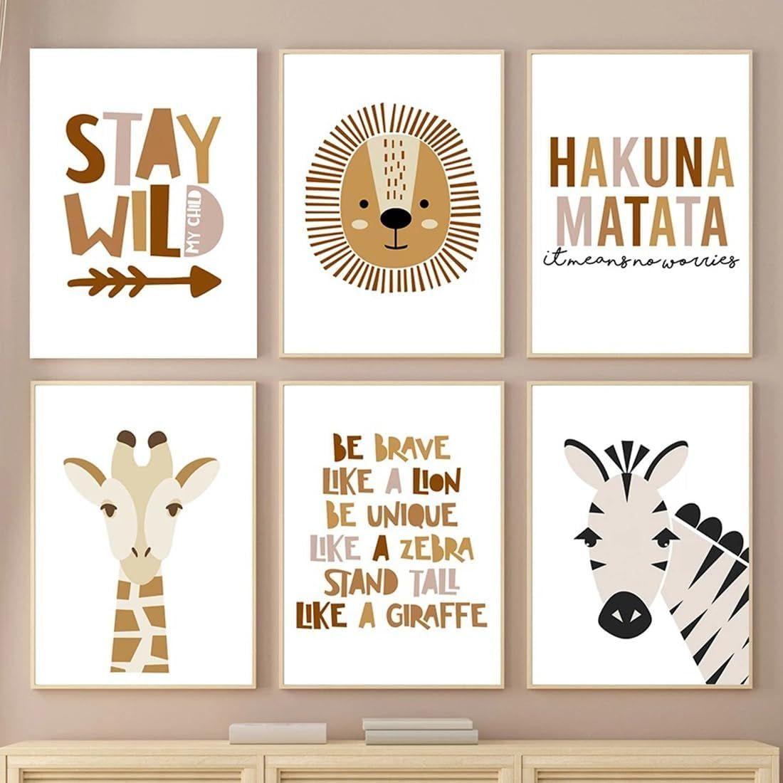 Lot de 6 posters pour chambre d'enfant - 20 x 30 cm - Images...