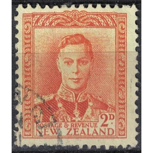 Nouvelle Zélande 1947 Oblitéré Used King George Vi Roi Orange 2 Penny Su