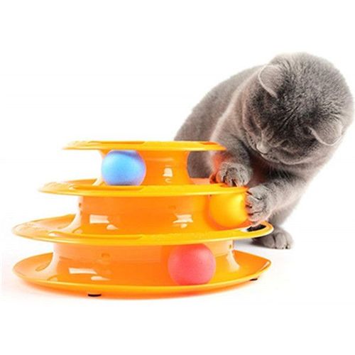 Jouet Pour Chat, Jeux Labyrinthe Balle Jouet 3 Couches Jouet Pour Chat-Orange