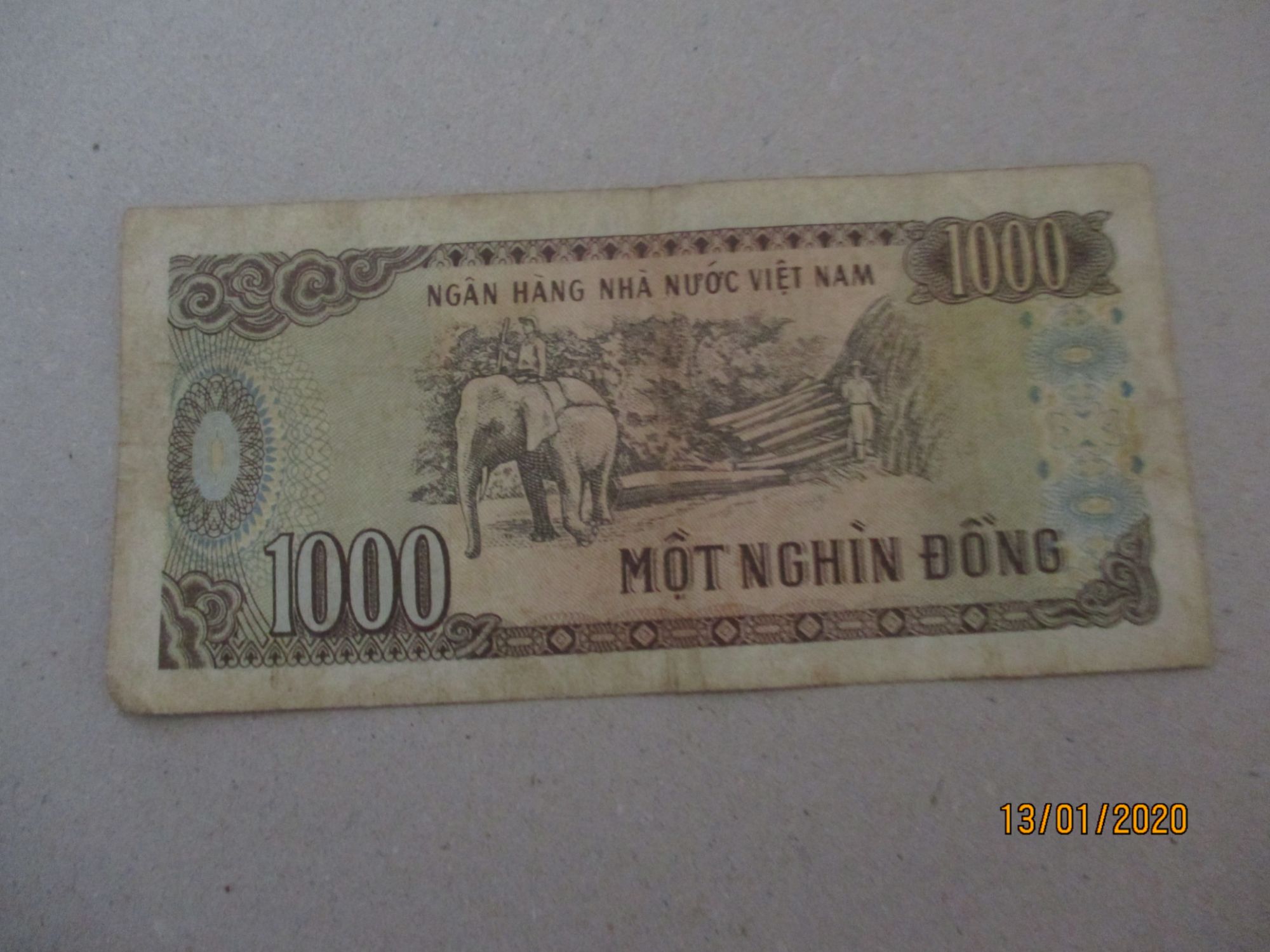 Billet 1000 Dong Vietnam 1989