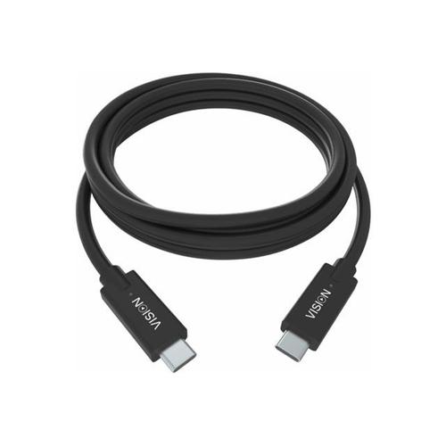 Vision Professional - Câble USB - 24 pin USB-C (M) pour 24 pin USB-C (M) - USB 3.1 Gen 2 / Thunderbolt 3 - 3 A - 1 m - connecteurs réversibles - noir