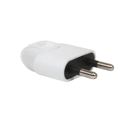Fiche mâle DEBFLEX 2P 6A sortie droite blanche