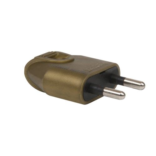 Fiche mâle DEBFLEX 2P 6A sortie droite or