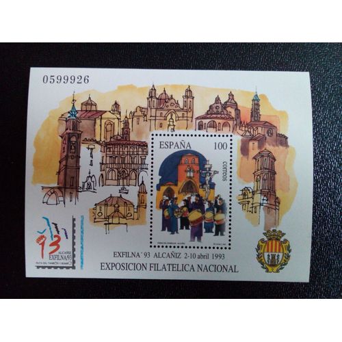 Timbre Espagne Yt Bf 59 Exfilna ´93, Alcañiz 1993 ( 040104 )
