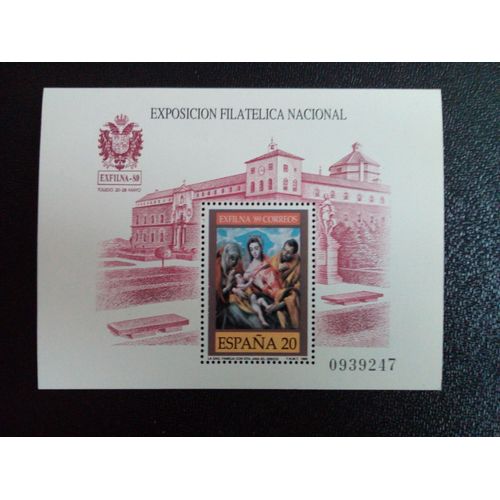 Timbre Espagne Yt Bf 40 Exfilna '89. Tolède. 1989 ( 040104 )