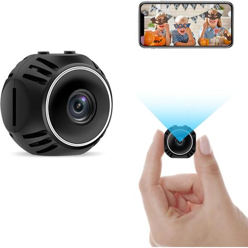 Mini Caméra Espion HD Caméra Cachee WiFi Caméras de Surveillance sans Fil Détection avec Mouvement Micro Nanny Cam pour Intérieur/Extérieur