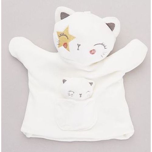 Doudou Chat Marionnette Blanc Simba Toys Bénélux Jouet Bébé Chaton Rockeur Peluche Plush White Cat