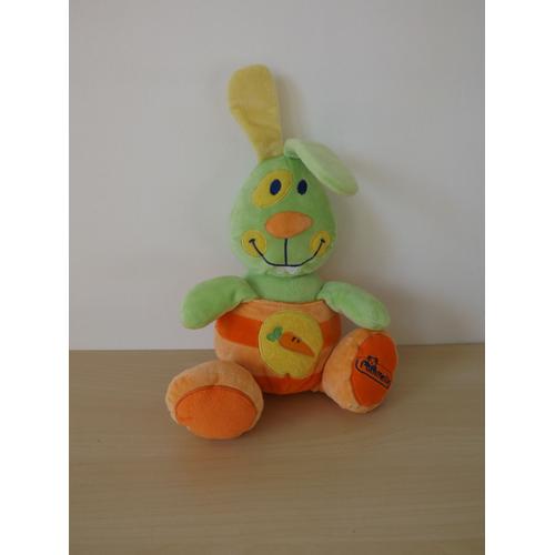 Peluche Lapin Vert Orange Caroote Pommette