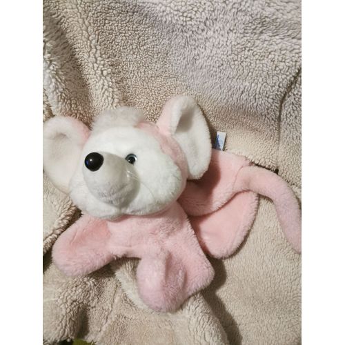 Doudou Peluche Souris Rose Range Pyjama Nounours