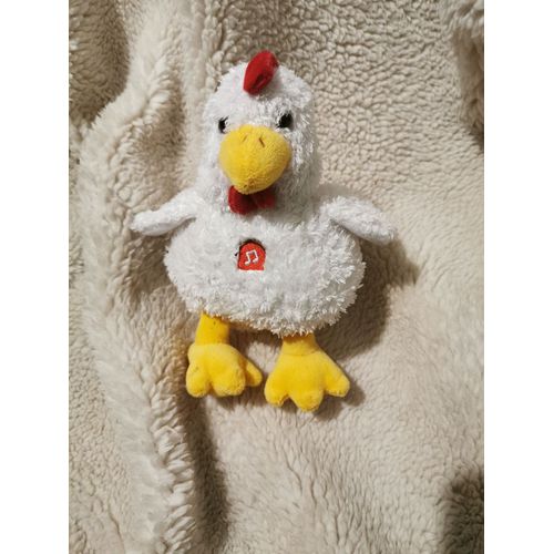 Doudou Peluche Poule Coq Blanche Sonore Gipsy