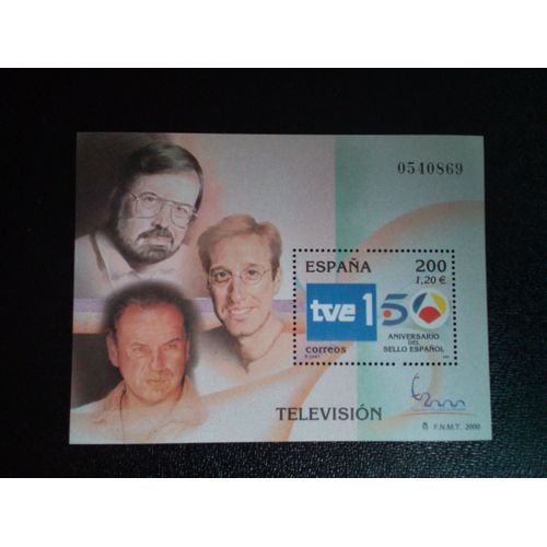 Timbre Espagne M I Spa B94 Emblème De La Télévision Du Réseau 2000 ( 040104 )