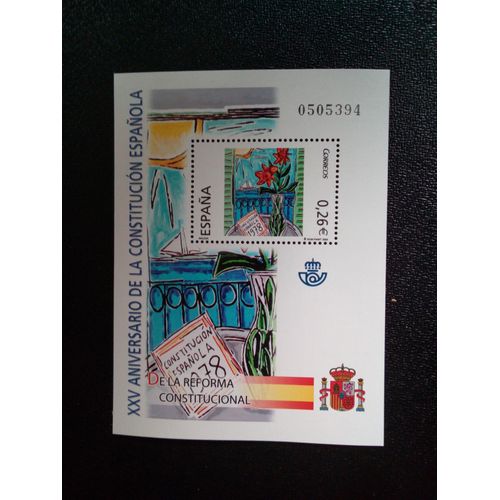 Timbre Espagne Yt Bf 126 25e Anniversaire De La Constitution Espagnole 2003 ( 040104 )
