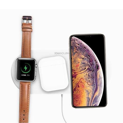 CHOETECH Dual Wireless Charger, 5 Spulen kabellos Ladegerät mit Netzteil, 7.5W Qi Ladestation für iPhone SE/11/11Pro/XS/XR/X/8/AirPods2/Pro,10W für Galaxy Note10/S20/S10/S9/S8,5W für andere Qi Geräte