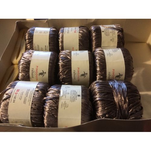 Fil À Tricoter "Rubané" Couleur Marron Glacé