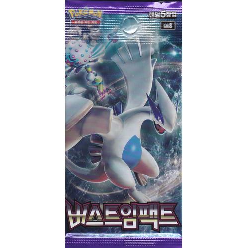 Booster Pokemon Coréen - Soleil Et Lune 8 - Tonnerre Perdu - Version Coréenne - 5 Cartes - Illustration Lugia