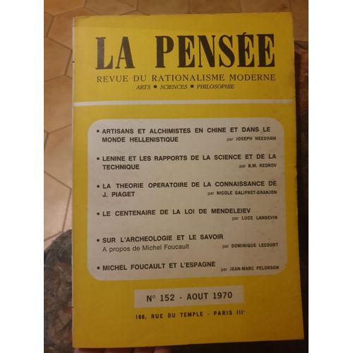 La Pensée 152: Revue Du Rationalisme Moderne 