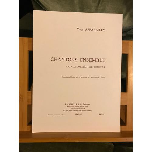 Yves Apparailly Chantons Ensemble Pour Accordéon De Concert Partition Hamelle