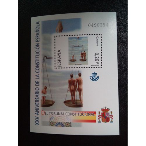 Timbre Espagne Yt Bf 123 25e Anniversaire De La Constitution Espagnole 2003 ( 040104 )