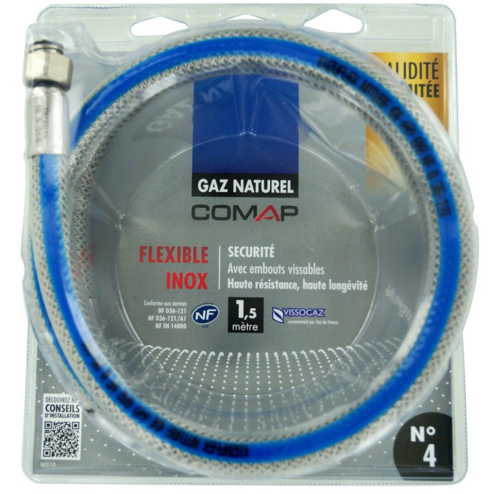 COMAP Flexible de gaz butane/propane inox - 1,00m - Validité