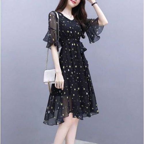 Robe Princesse Gala Soirée Mariage Bleu Marine Étoiles Star + Ceinture Fée Déguisement Femme M