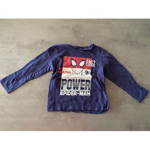 T-Shirt Manches Longues Bleu Marine Spider-Man Kiabi Taille 6 Ans