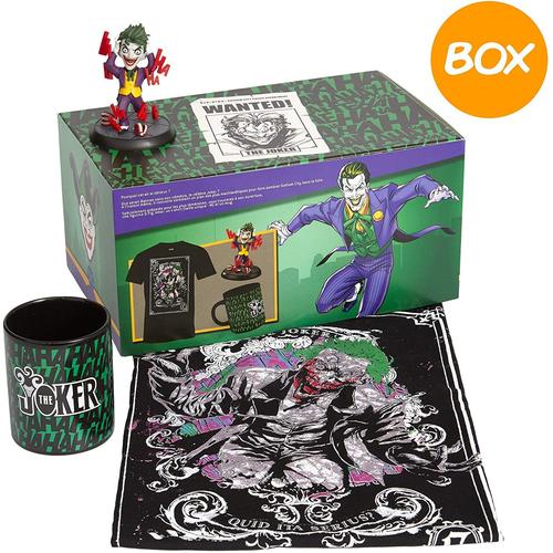 Wootbox - Coffret Cadeau Collector - Mixte - Joker - T-Shirt, Figurine Qfig & Mug Joker - Taille M