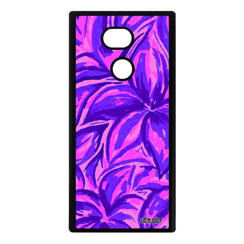 Coque Pour Sony Xperia Xa2 Ultra En Silicone Fleurs Nature Peinture Jolie Portable Case Violet Mobile Telephone Fond Made In France