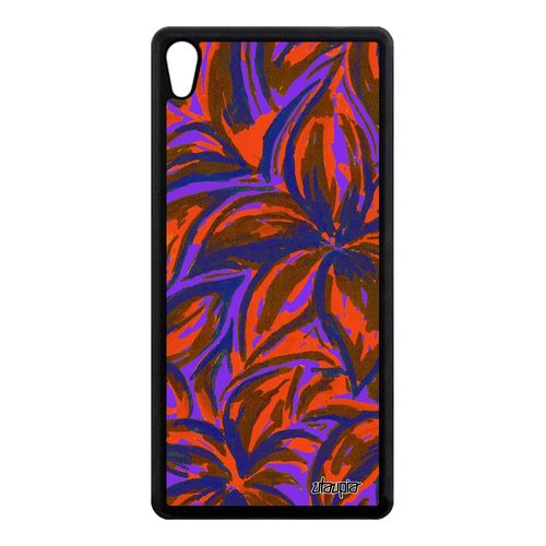 Coque Rigide Pour Xperia Xa Ultra En Silicone Fleurs Effet Floral Fond Motif Unique Noir Design Bleu Case Peinture Aluminium Sony